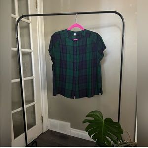 Old Navy blue and green plaid blouse - Size L